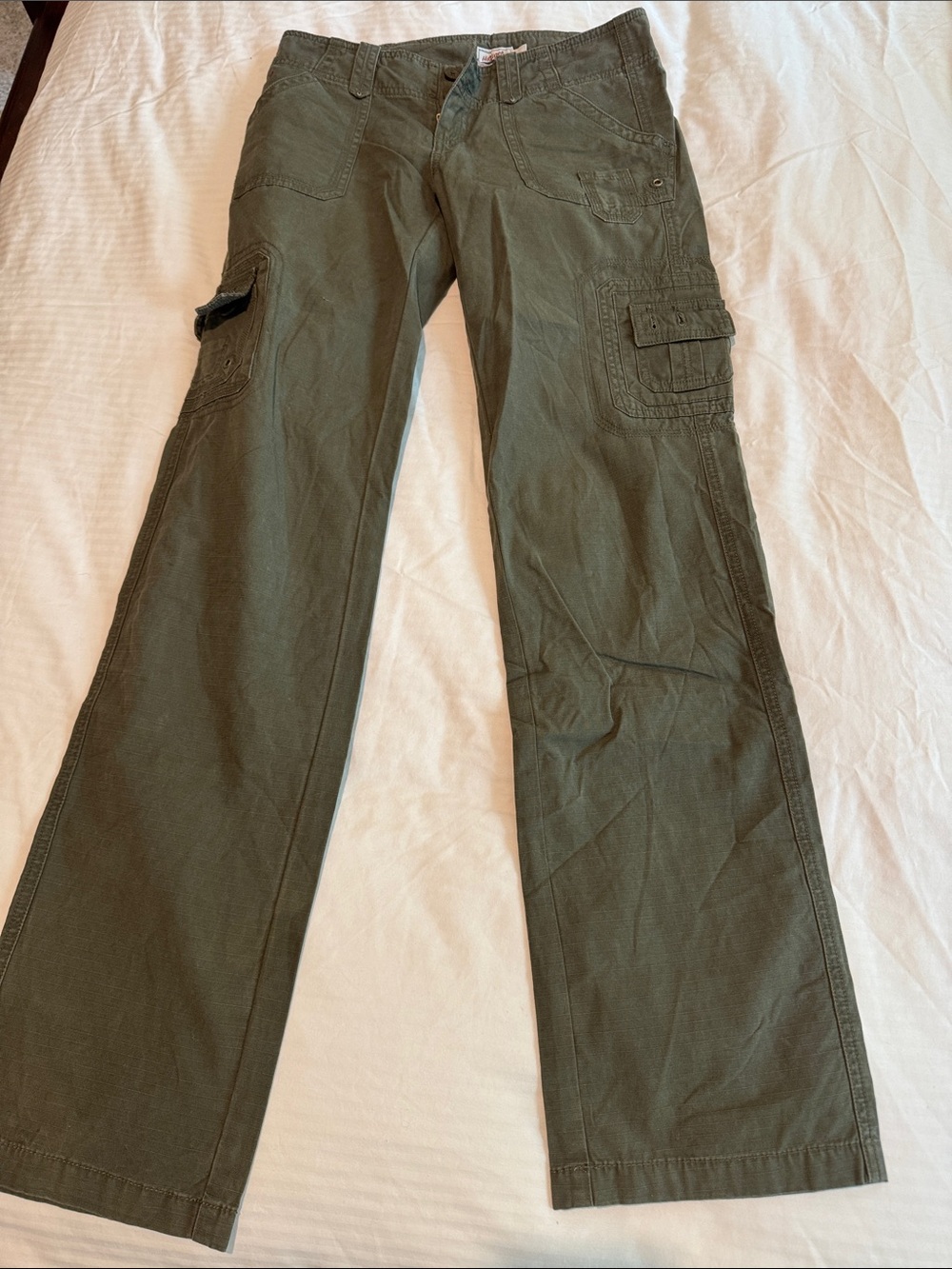 Tommy Hilfiger Olive Green Cargo Pants with Utility Pockets